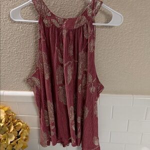 Anthropologie Blouse . A line Pink and gold . Excellent new cond. XL